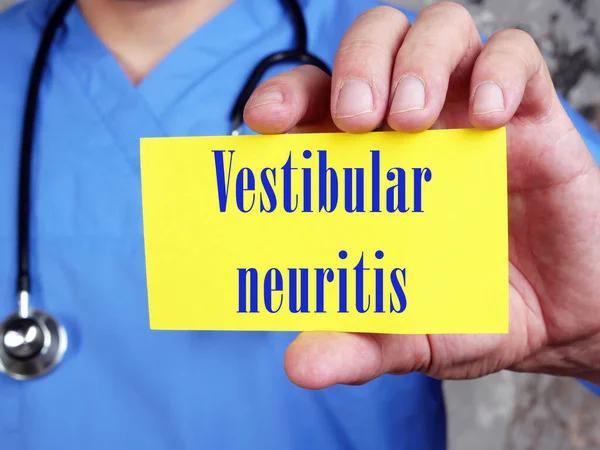 Foto Conceptual Sobre Neuritis Vestibular Con Frase Escrita — Foto de Stock