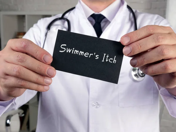 Foto Conceptual Sobre Swimmer Itch Con Texto Escrito Mano — Foto de Stock