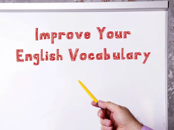 Improve Your English Vocabulary Sign Piece Paper — Stock Photo, Image