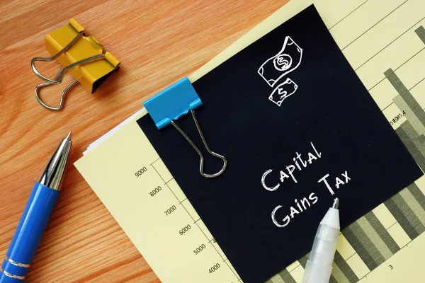 Business Concept Meaning Capital Gains Tax Inscription Sheet — Stock Photo, Image