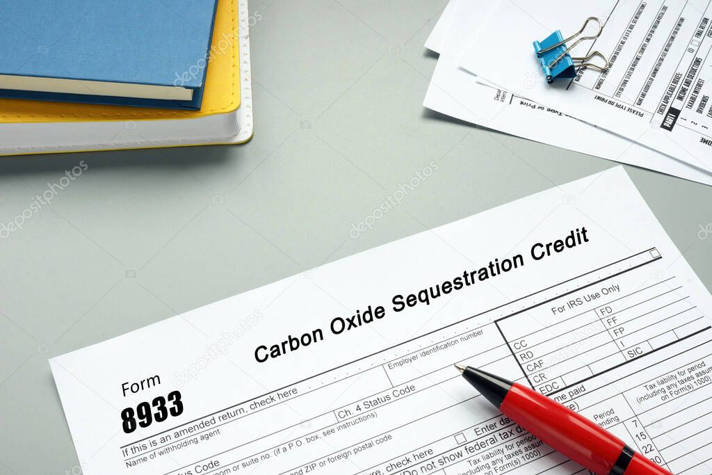  Financial concept meaning Form 8933 Carbon Oxide Sequestration Credit with phrase on the page