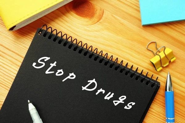 Concetto Business Stop Drugs Con Frase Sul Pezzo Carta — Foto Stock