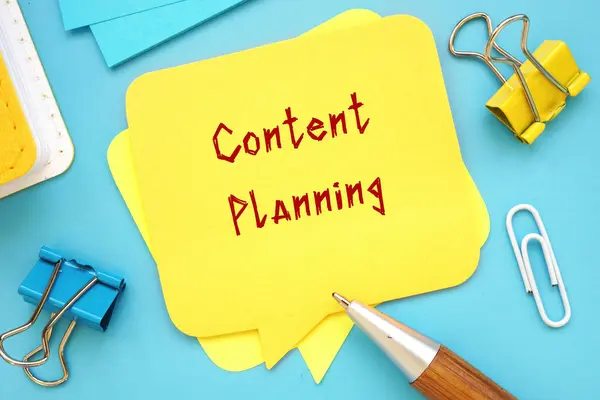Financieel Concept Content Planning Met Zin Pagina — Stockfoto