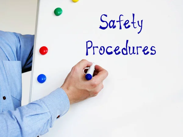 Бизнес Концепция Означает Процедуры Безопасности Фразой Листе — стоковое фото