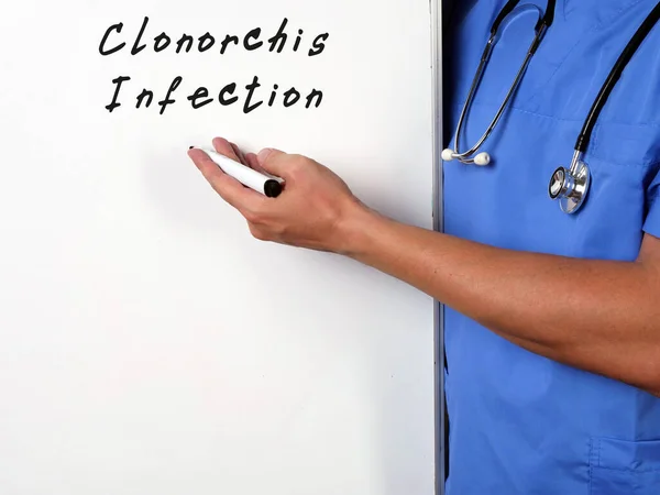 Ιατρική Αντίληψη Για Μόλυνση Από Clonorchis Επιγραφή Στο Χαρτί — Φωτογραφία Αρχείου