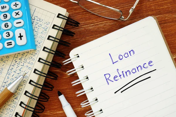 Business Concept Loan Refinance Sign Page — Stock Photo, Image