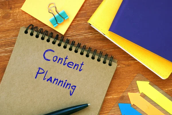 Financieel Concept Content Planning Met Inscriptie Pagina — Stockfoto
