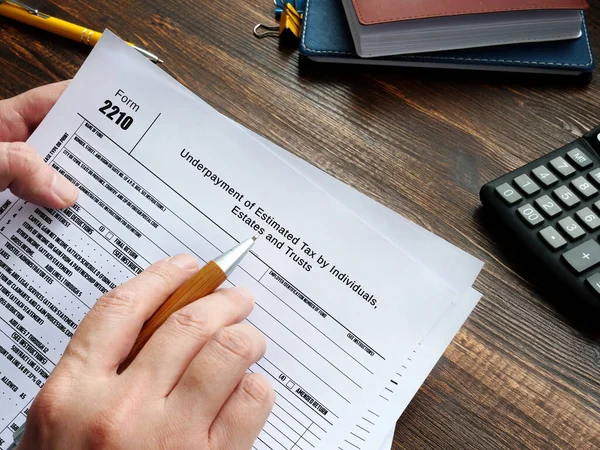 Conceito Negócio Que Significa Formulário 2210 Underpayment Estimated Tax Individuals — Fotografia de Stock