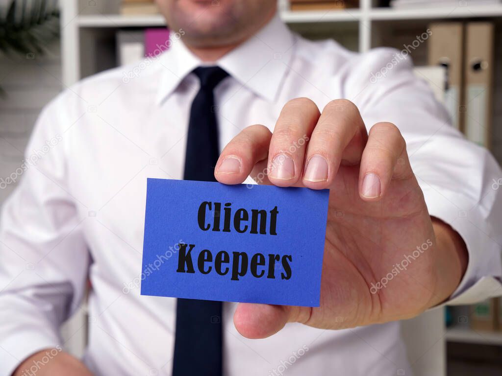 Business concept meaning Client Keepers with inscription on the page