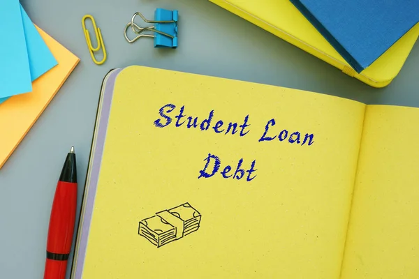 Financieel Concept Student Loan Debt Met Teken Pagina — Stockfoto