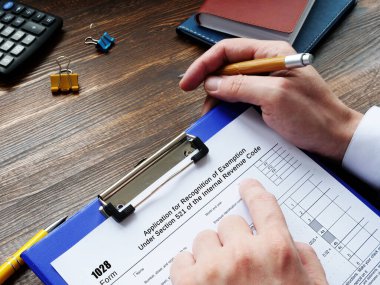 Form 1028 Muafiyet Tanıma Başvurusu Kağıt üzerinde Gelir Kanunu 'nun 521. Bölüm uyarınca