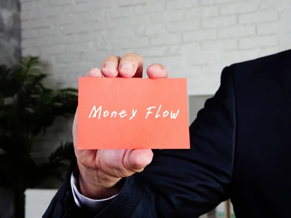 Concepto Financiero Sobre Money Flow Con Signo Pedazo Papel —  Fotos de Stock