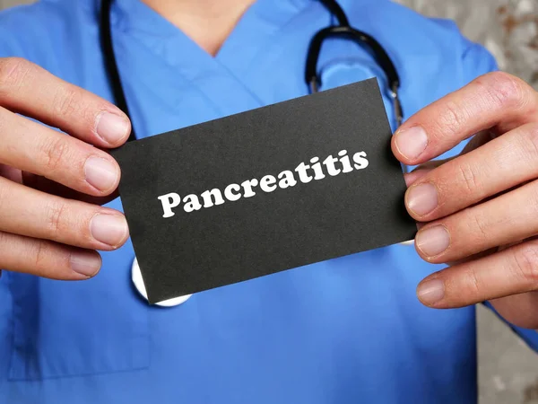 Concepto Médico Que Significa Pancreatitis Con Inscripción Hoja —  Fotos de Stock