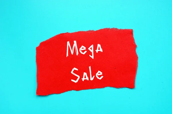 Financial Concept Meaning Mega Sale Sign Sheet — Stock Photo, Image