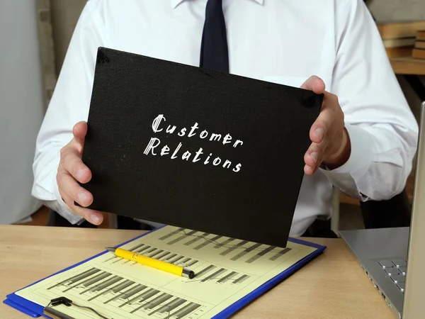 Concetto Business Che Significa Customer Relations Con Iscrizione Sul Pezzo — Foto Stock