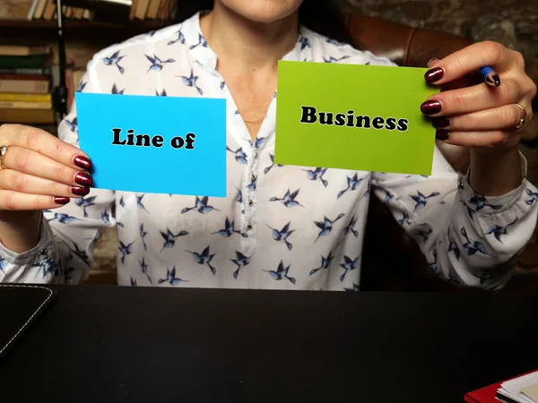 Επιχειρηματική Έννοια Για Γραμμή Επιχειρήσεων Φράση Κενές Επαγγελματικές Κάρτες — Φωτογραφία Αρχείου