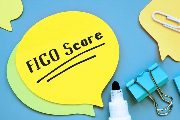 Financial Concept Meaning Fico Score Fair Isaac Corporation Inscription Piece — Stock Photo, Image