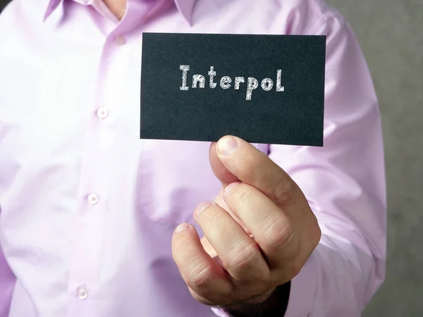 Iscrizione Interpol Sul Foglio — Foto Stock