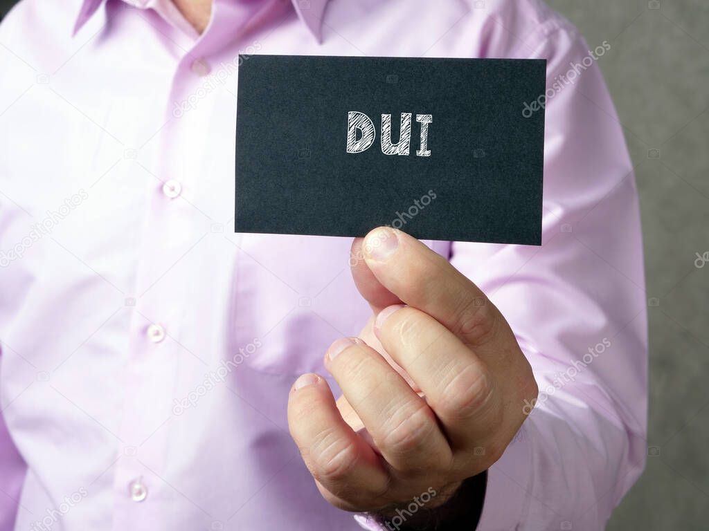 Conceptual photo about DUI  with written text