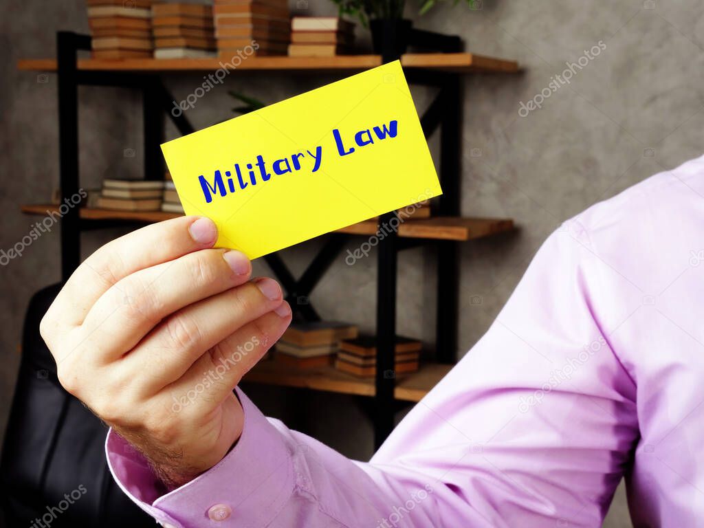Business concept about Military Law  with phrase on the sheet
