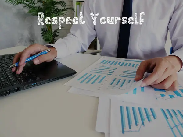 Geschäftskonzept Respect Yourself Mit Schild Auf Dem Zettel — Stockfoto
