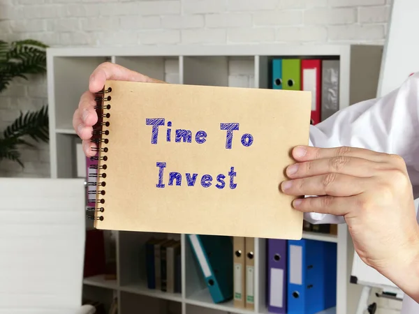 Tempo Para Investir Frase Página — Fotografia de Stock
