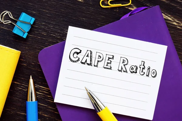 Finanzkonzept Über Cape Ratio Cyclically Adjusted Price Earnings Mit Schild — Stockfoto