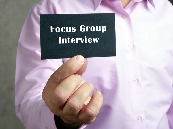 Foto Concettuale Focus Group Intervista Con Frase Scritta — Foto Stock