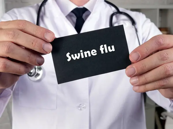 Концепція Охорони Здоров Свинячого Грипу H1N1 Написом Аркуші Паперу — стокове фото