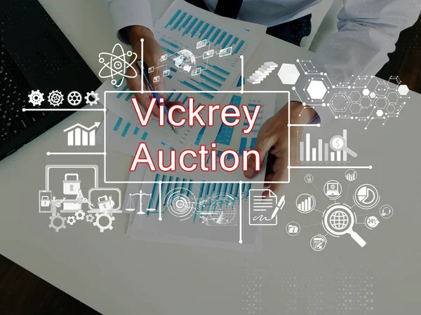 Business concept meaning Vickrey Auction with phrase on the page