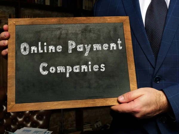 Affärsidé Onlinebetalningar Företag Med Inskription Svarta Tavlan — Stockfoto