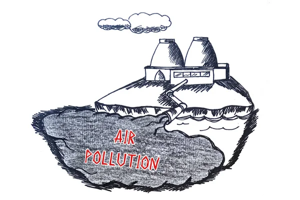 Conceito Economia Mundo Sobre Poluição Aérea Com Inscrição Pedaço Papel — Fotografia de Stock