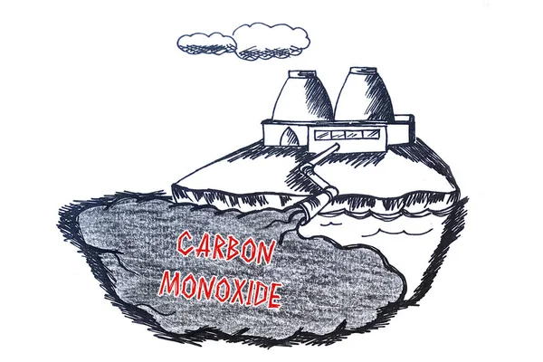 Foto Conceptual Sobre Monóxido Carbono Con Frase Manuscrita —  Fotos de Stock