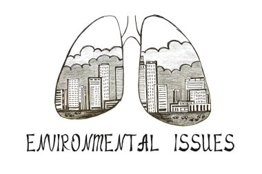 Dünya Kurtarma Konsepti, kağıt parçasında yazılı olan ENVIRONMENTAL konuları hakkında