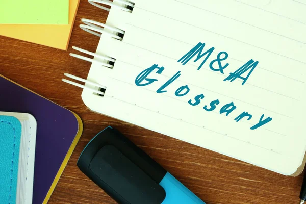 mergers and acquisitions M&A Glossary inscription on the page