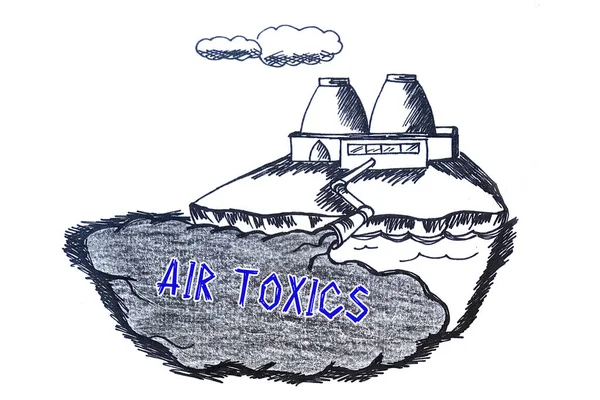 Concepto Ahorro Mundo Sobre Toxics Aire Con Cartel Página —  Fotos de Stock