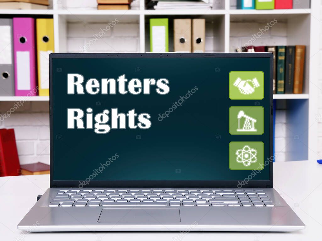  Renters Rights sign on the computer.