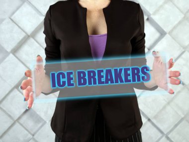  ICE BREAKERS text in futuristic screen.  The person that shows you around when you're new to a communit