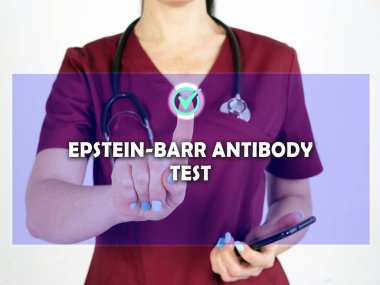  EPSTEIN-BARR ANTIBODY TEST text in menu. therapist looking for something at cellphone clipart
