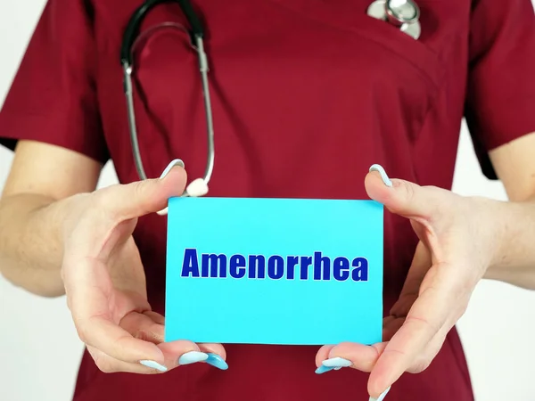 Healthcare Concept Meaning Amenorrhea Phrase Piece Paper — Stock Photo, Image