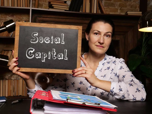 Social Capital phrase on chalkboard