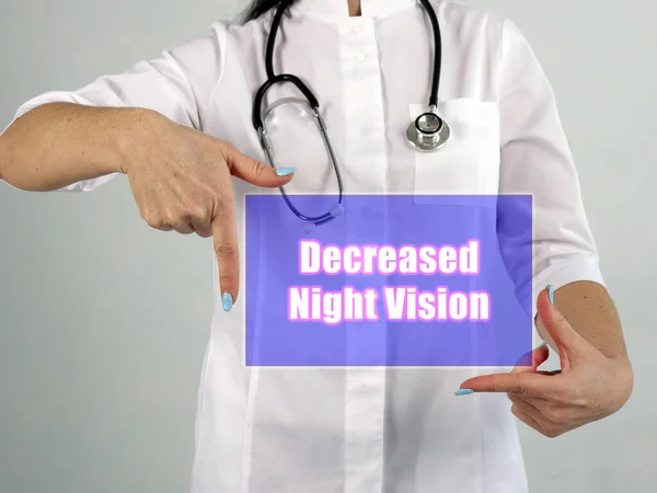 Concepto Salud Que Significa Disminución Visión Nocturna Con Inscripción Página — Foto de Stock