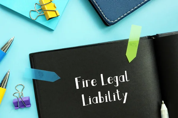 Επιχειρηματική Έννοια Σημαίνει Πυροσβεστική Νομική Ευθύνη Επιγραφή Στη Σελίδα — Φωτογραφία Αρχείου