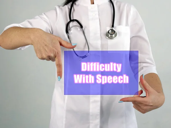 Concepto Médico Que Significa Dificultad Con Habla Con Frase Página — Foto de Stock