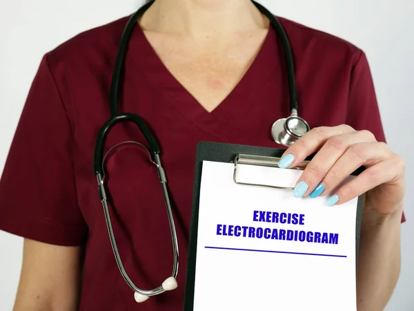 带有书面文字的Exercise Electrocardiogram概念图 — 图库照片