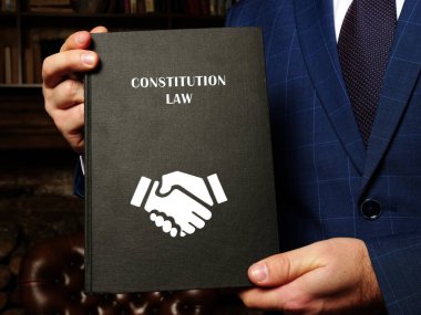 Avukatın elinde devamlılık hukuku kitabı var. Anayasa hukuku, bir istatistikte farklı varlıkların rolünü, yetkilerini ve yapısını belirleyen bir hukuk organıdır.