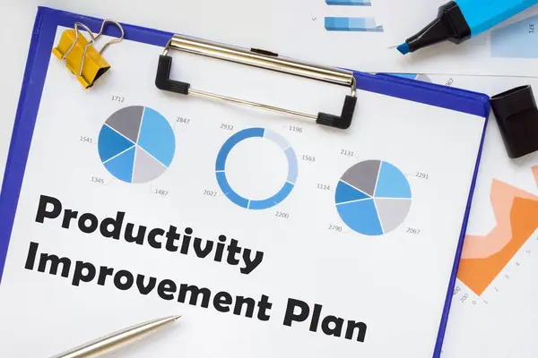 Ekonomiskt Koncept Produktivitetsförbättring Plan Med Skylt Sidan — Stockfoto