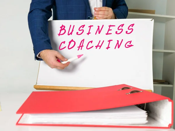 Konceptuální Fotografie Business Coaching Psaným Textem — Stock fotografie