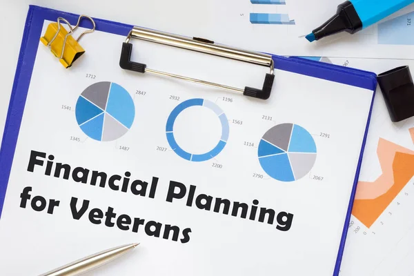 Financial concept meaning Financial Planning for Veterans with sign on the sheet.