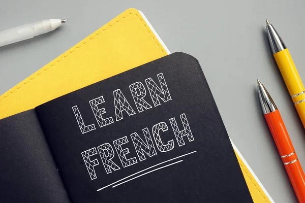 Finanční Koncepce Learn French Nápisem Stránce — Stock fotografie